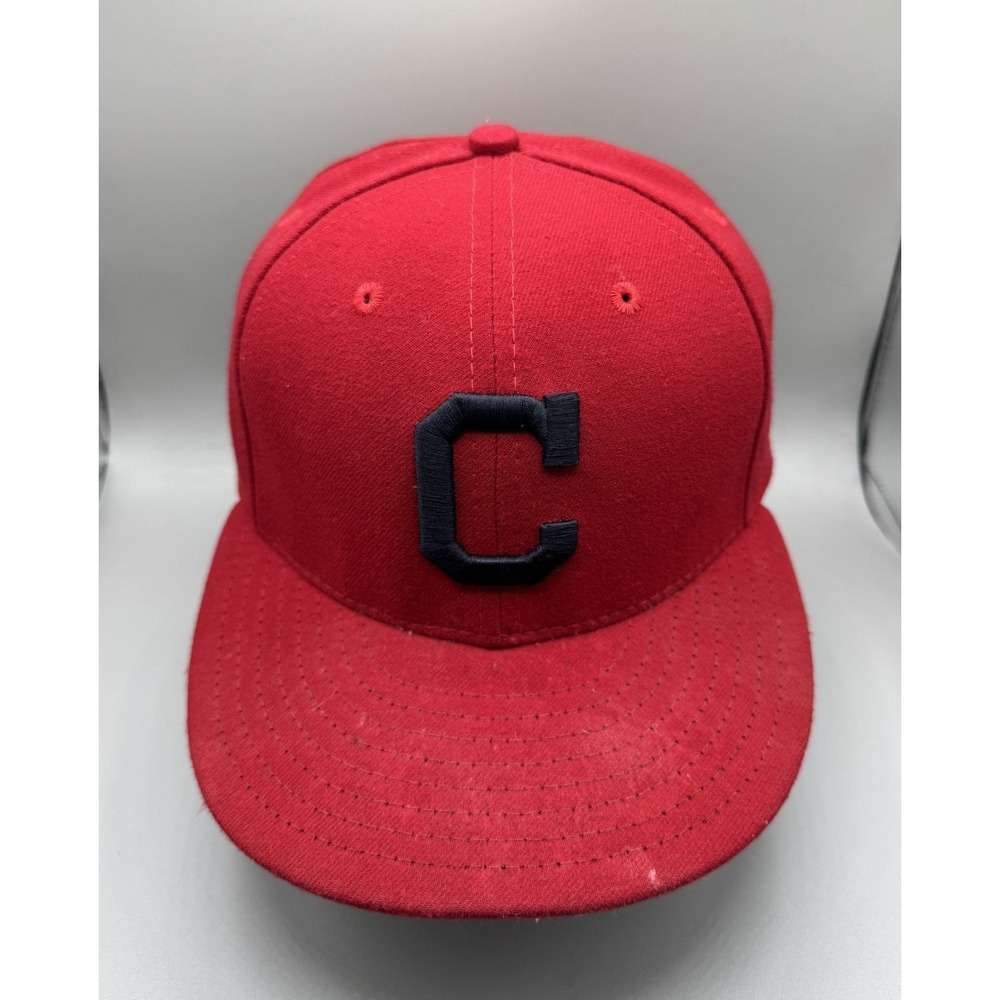 Cleveland Indians MLB New Era Authentic On Field‎ 59FIFTY Fitted Hat Red 7 1/4